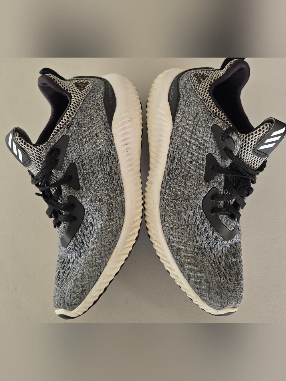 Size 7.5 (Youth 6) Gray Adidas Alphabounce Em Women's Running Shoes